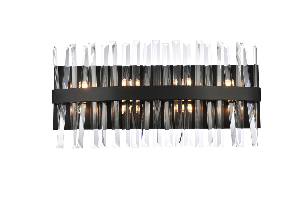 Elegant Lighting - 6200W24BK - Eight Light Bath Sconce - Serephina - black