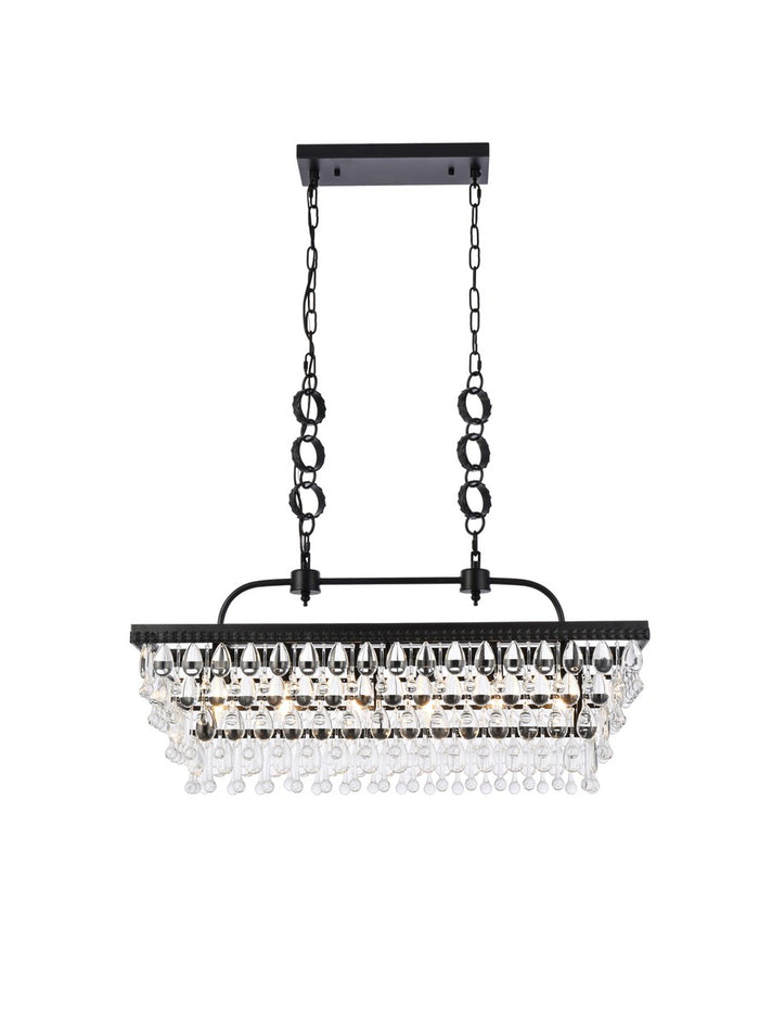 Elegant Lighting Six Light Pendant from the Nordic collection in Black finish