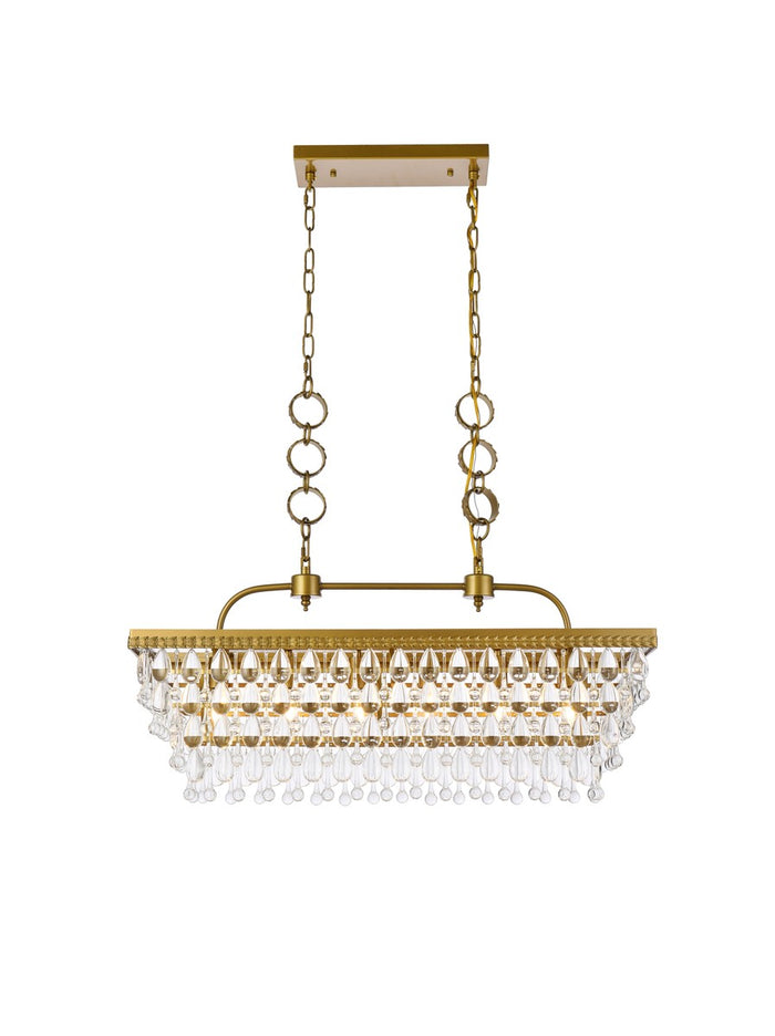 Elegant Lighting Six Light Pendant from the Nordic collection in Brass finish