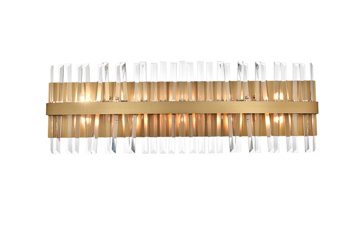 Elegant Lighting Ten Light Bath Sconce from the Serephina collection in Satin Gold finish