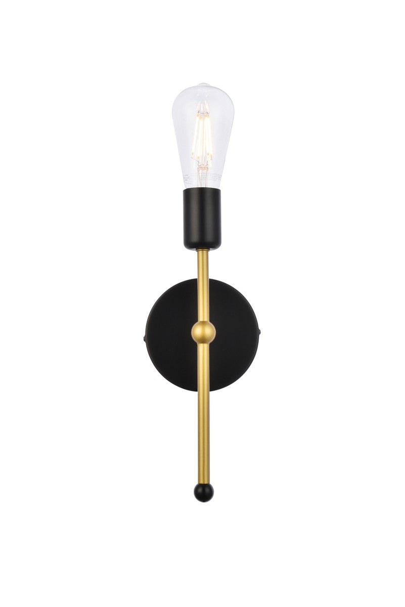 Elegant Lighting - LD2356BKR - One Light Wall Sconce - Keely - Black and Brass