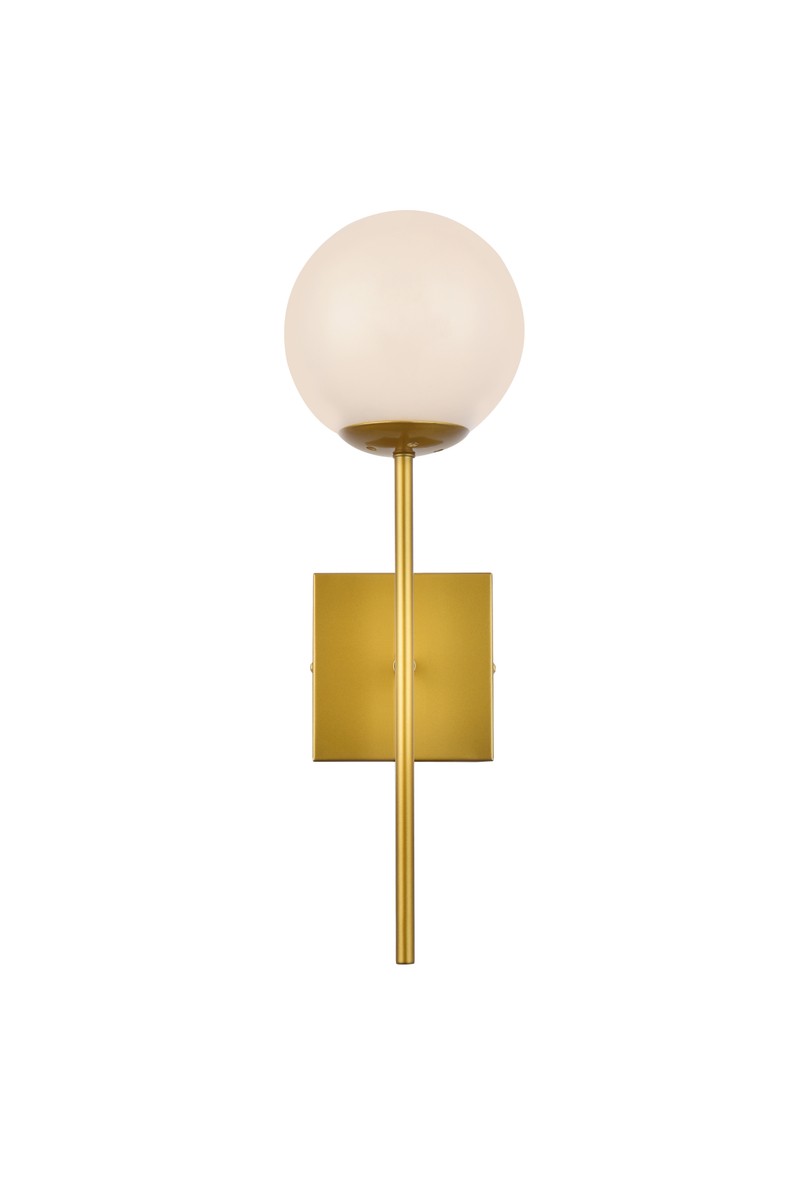Elegant Lighting - LD2360BR - One Light Wall Sconce - Neri - Brass and White