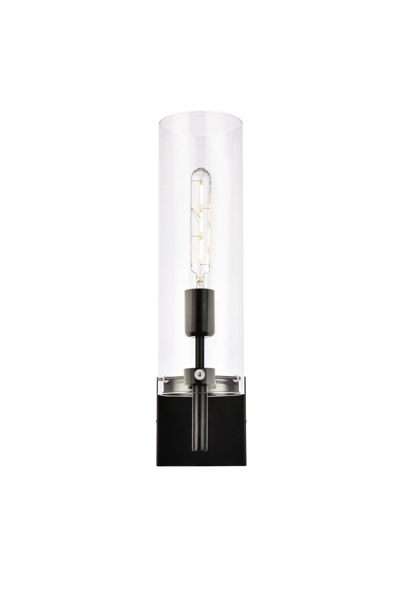 Elegant Lighting - LD2362BK - One Light Wall Sconce - Savant - Black and Clear