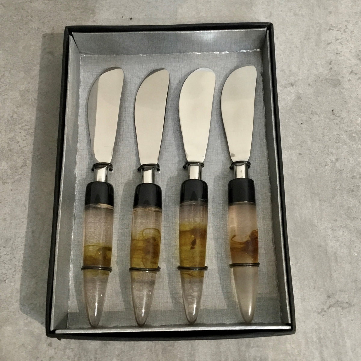 Design Shop Set of 4 Steel & Stone Spreaders