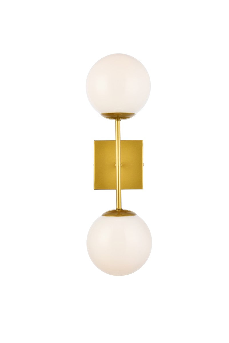 Elegant Lighting - LD2358BR - Two Light Wall Sconce - Neri - Brass and White