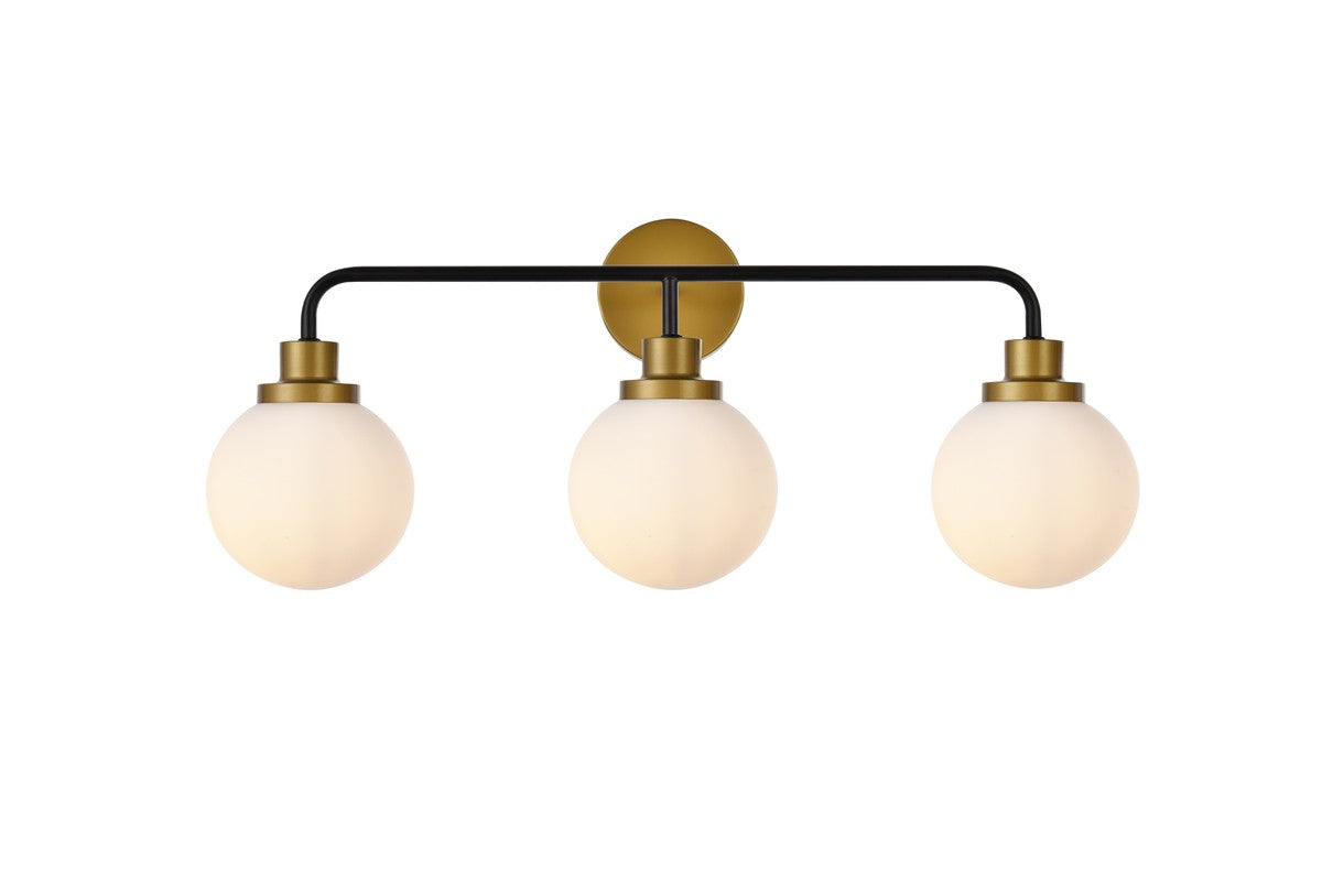 Elegant Lighting - LD7034W28BRB - Three Light Bath - Hanson - Black and Brass