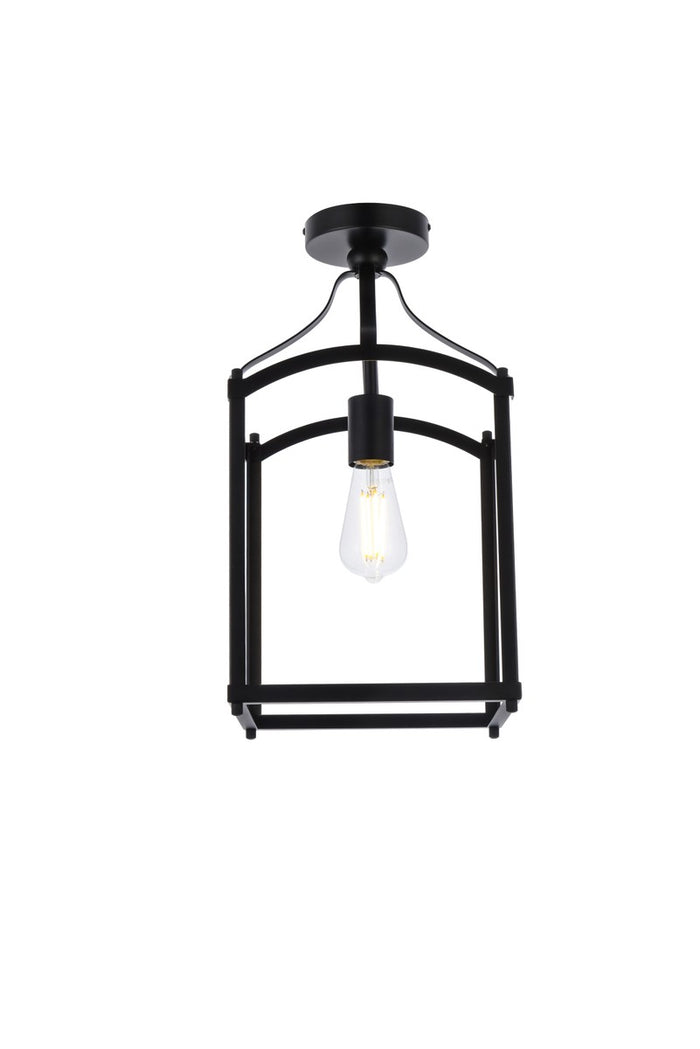 Elegant Lighting One Light Flush Mount from the Janet collection in Black finish