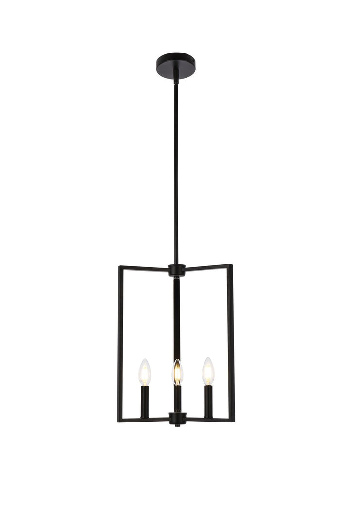 Elegant Lighting Three Light Pendant from the Vino collection in Black finish