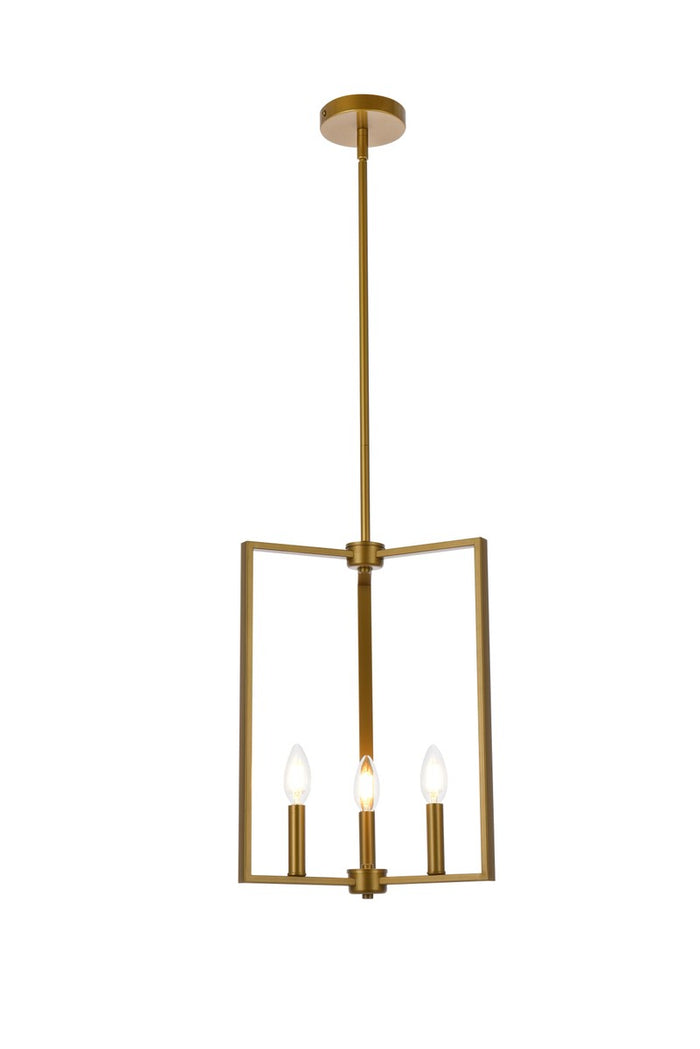 Elegant Lighting Three Light Pendant from the Vino collection in Brass finish