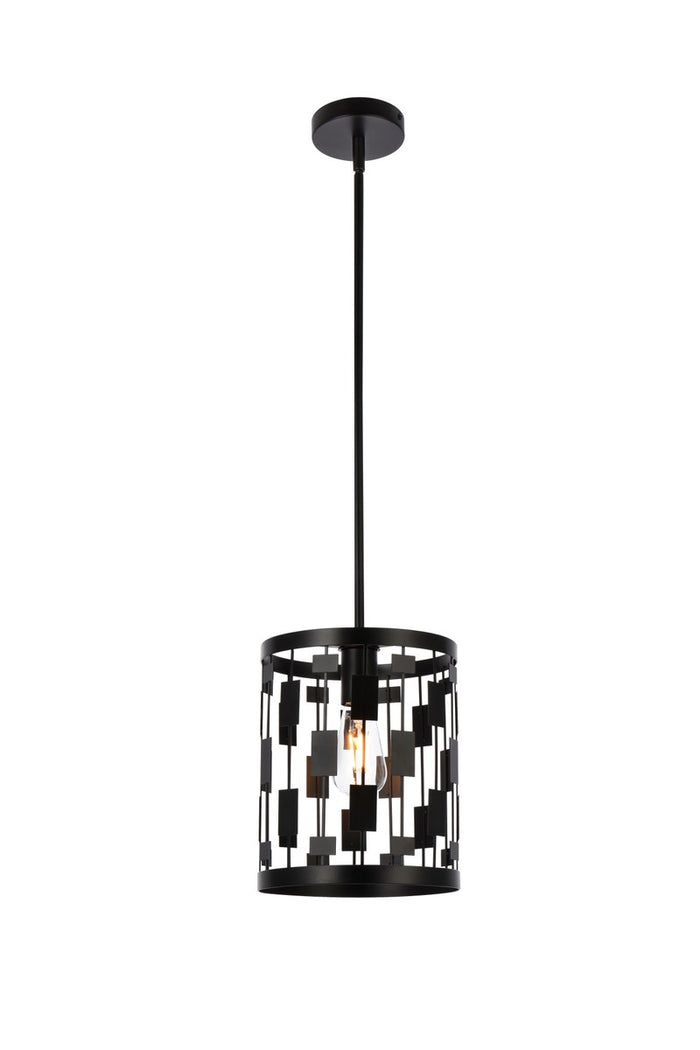 Elegant Lighting One Light Pendant from the Levante collection in Black finish