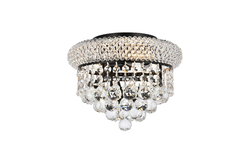 Elegant Lighting - V1800F10BK/RC - Three Light Flush Mount - Primo - Black And Clear
