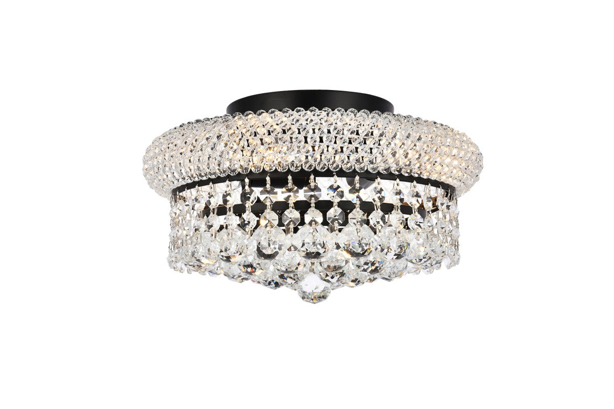 Elegant Lighting - V1800F12BK/RC - Four Light Flush Mount - Primo - Black And Clear