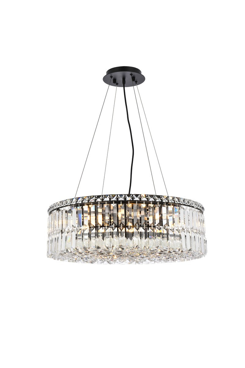 Elegant Lighting - V2030D24BK/RC - 12 Light Chandelier - Maxime - Black And Clear