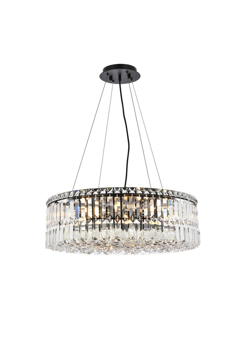 Elegant Lighting - V2030D24BK/RC - 12 Light Chandelier - Maxime - Black And Clear