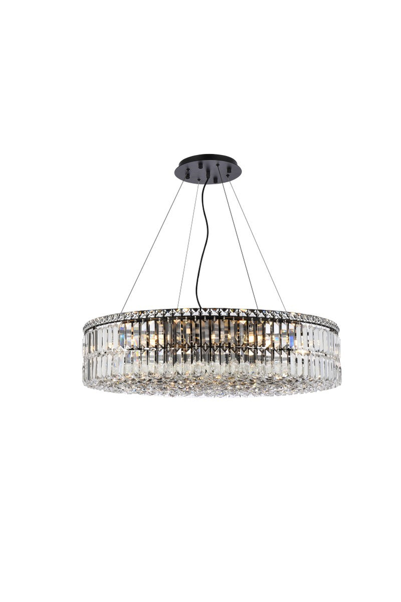 Elegant Lighting - V2030D32BK/RC - 18 Light Chandelier - Maxime - Black And Clear