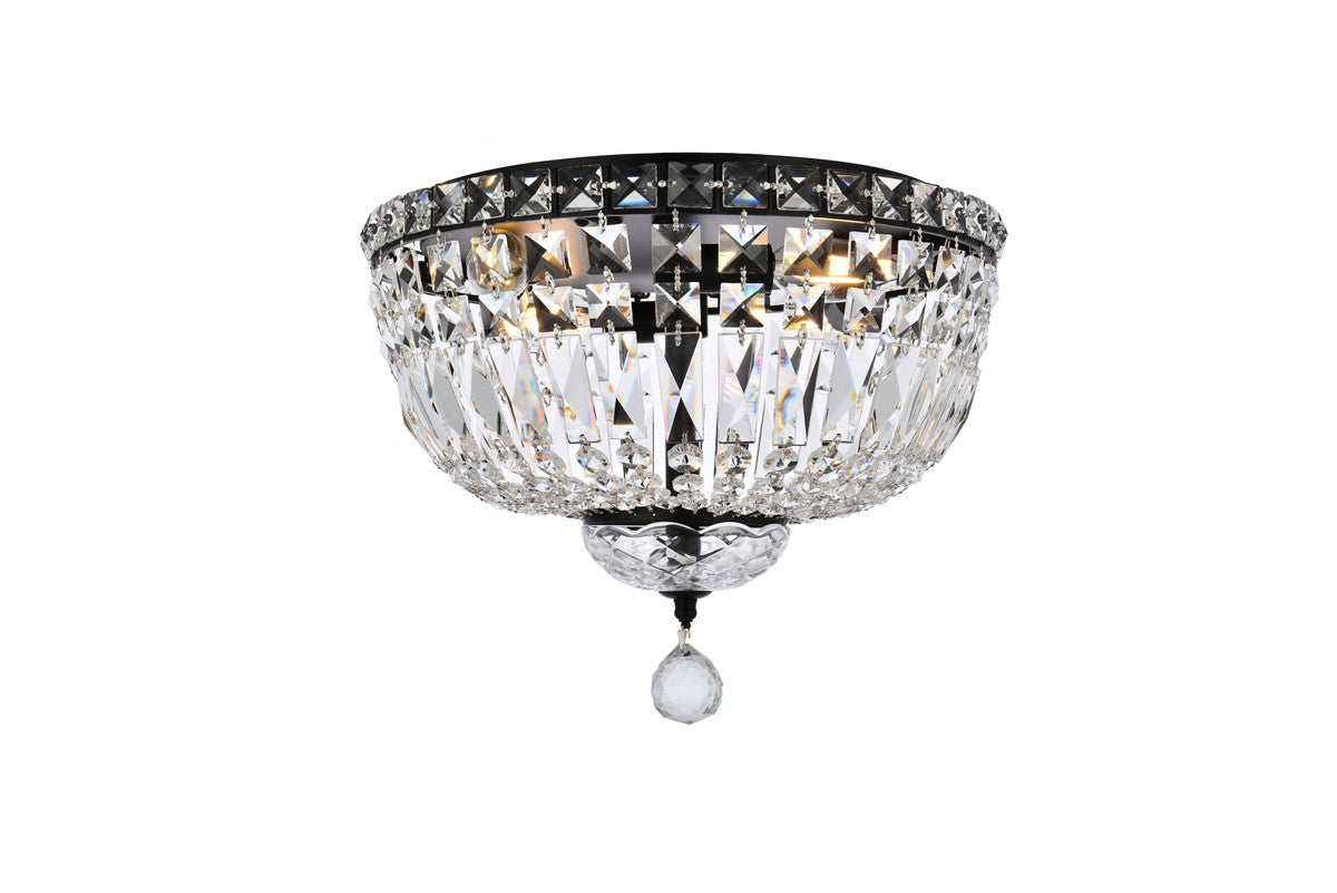 Elegant Lighting - V2528F14BK/RC - Four Light Flush Mount - Tranquil - Black and Clear