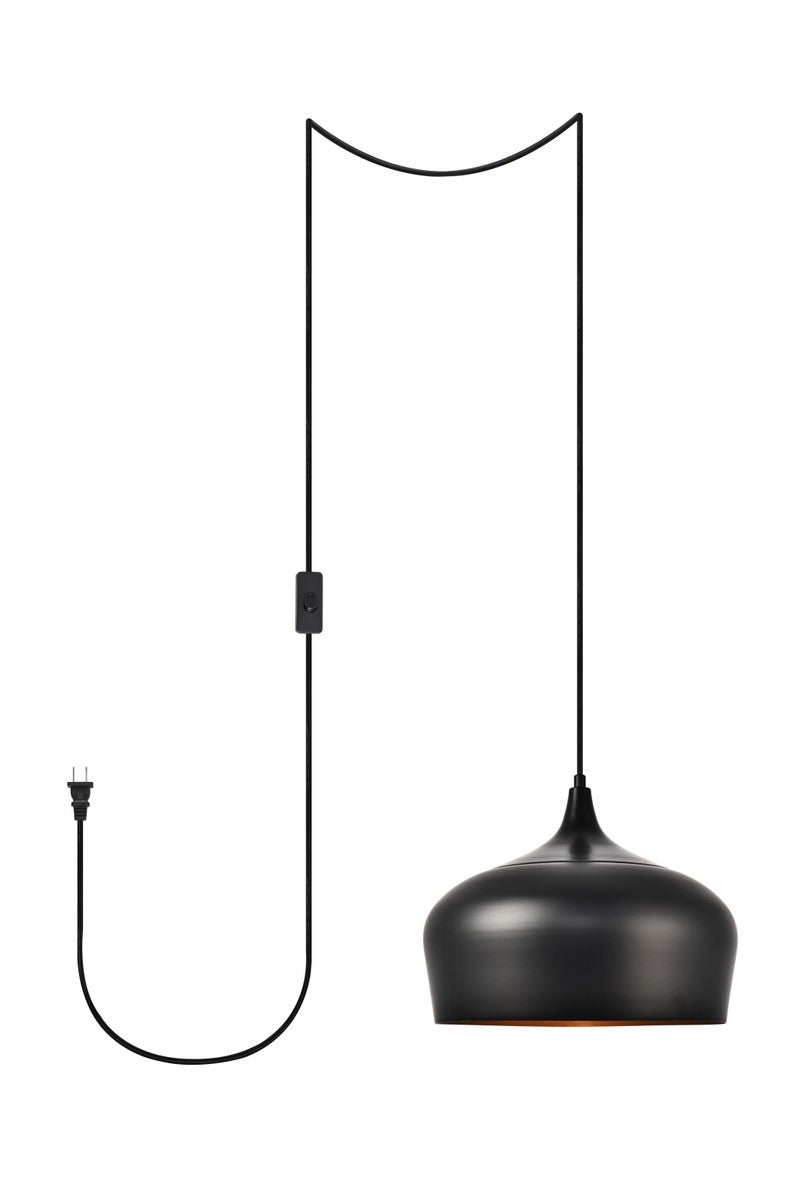 Elegant Lighting - LDPG2003 - One Light Plug in Pendant - Nora - Black