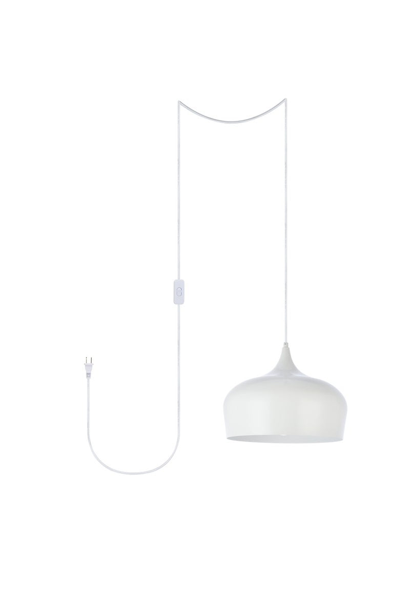 Elegant Lighting - LDPG2003WH - One Light Plug in Pendant - Nora - White