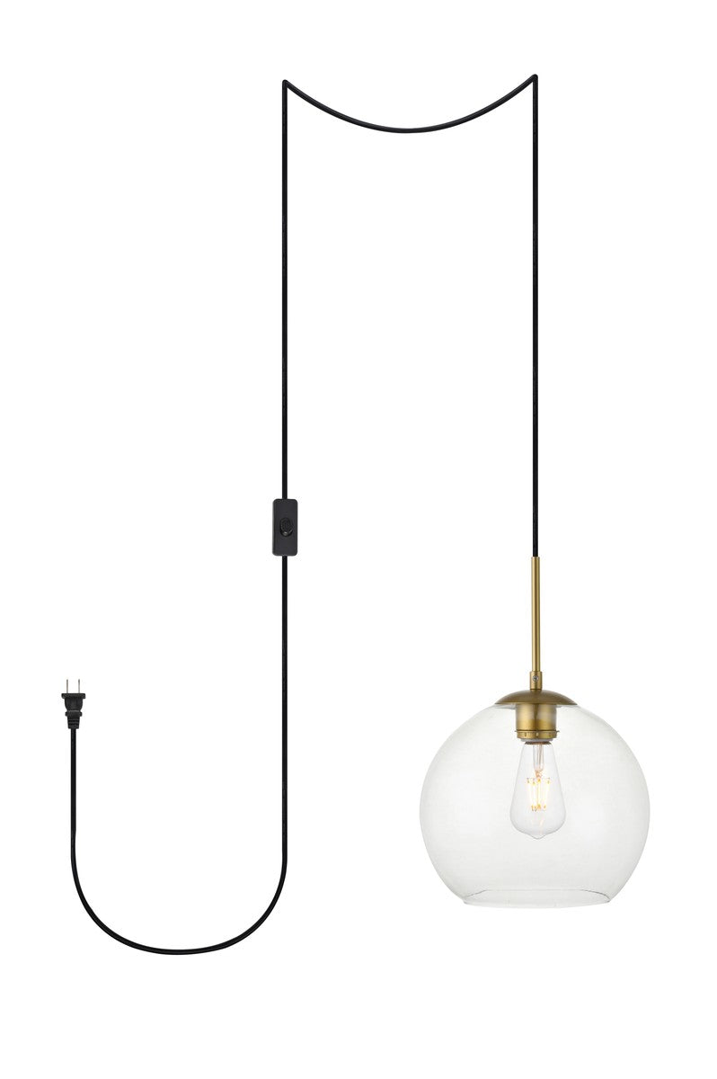 Elegant Lighting - LDPG2212BR - One Light Plug in Pendant - Baxter - Brass