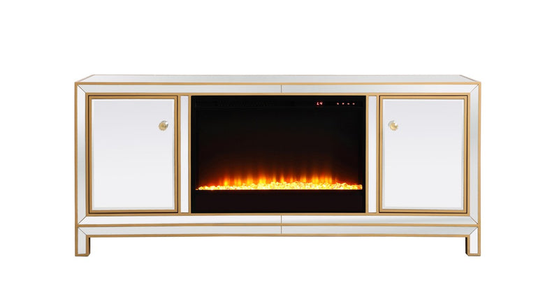 Elegant Lighting - MF701G-F2 - TV Stand with Fireplace - Reflexion - Gold
