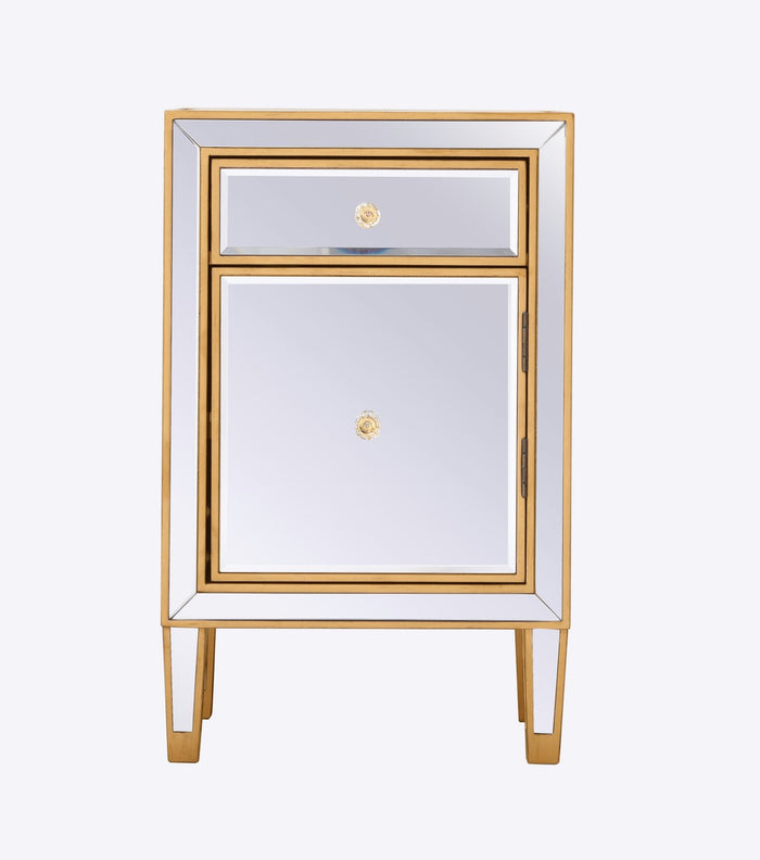 Elegant Lighting End Table from the REFLEXION collection in Antique Gold finish