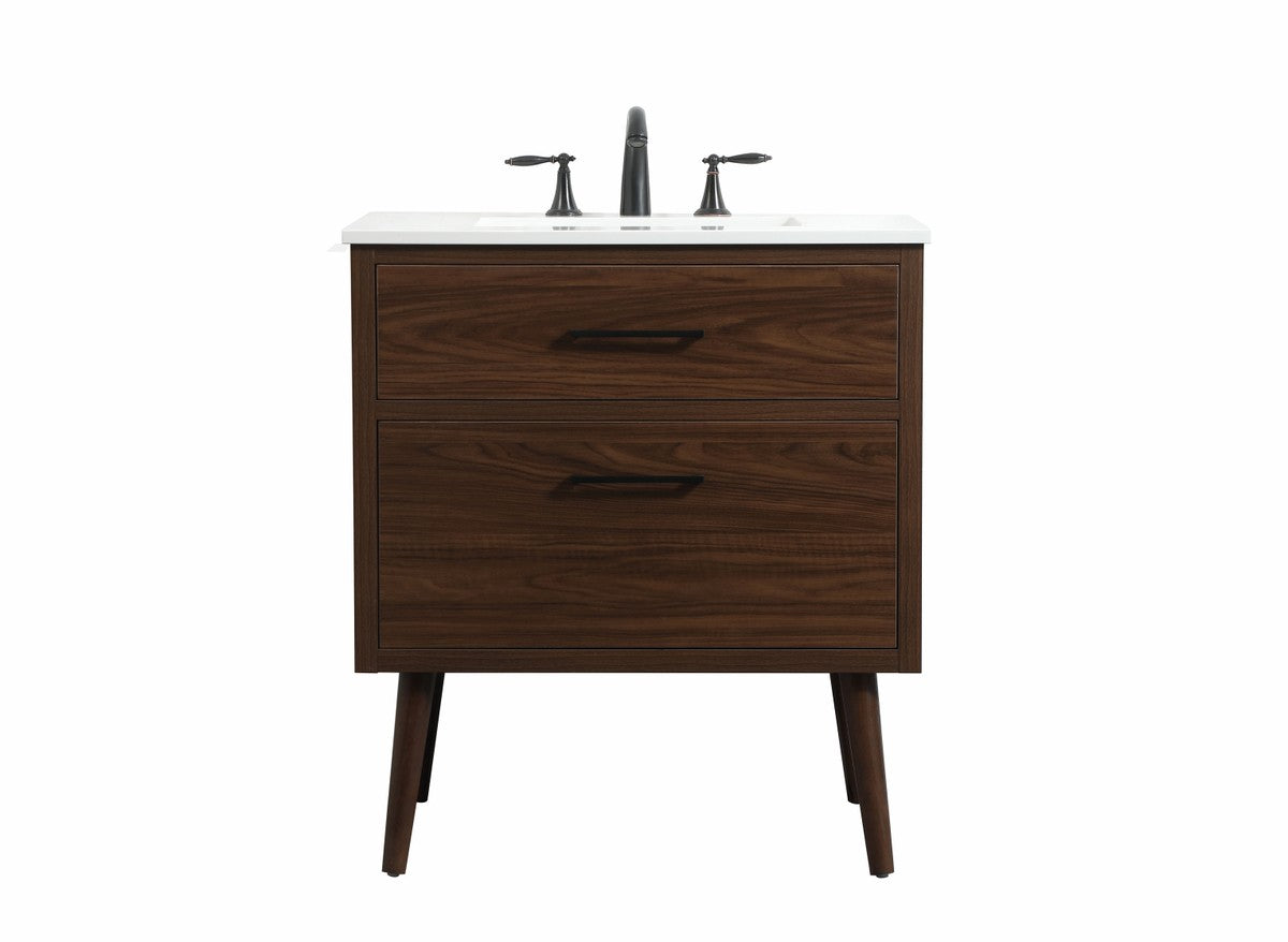 Elegant Lighting - VF41030MWT - Single Bathroom Vanity - Boise - Walnut ...