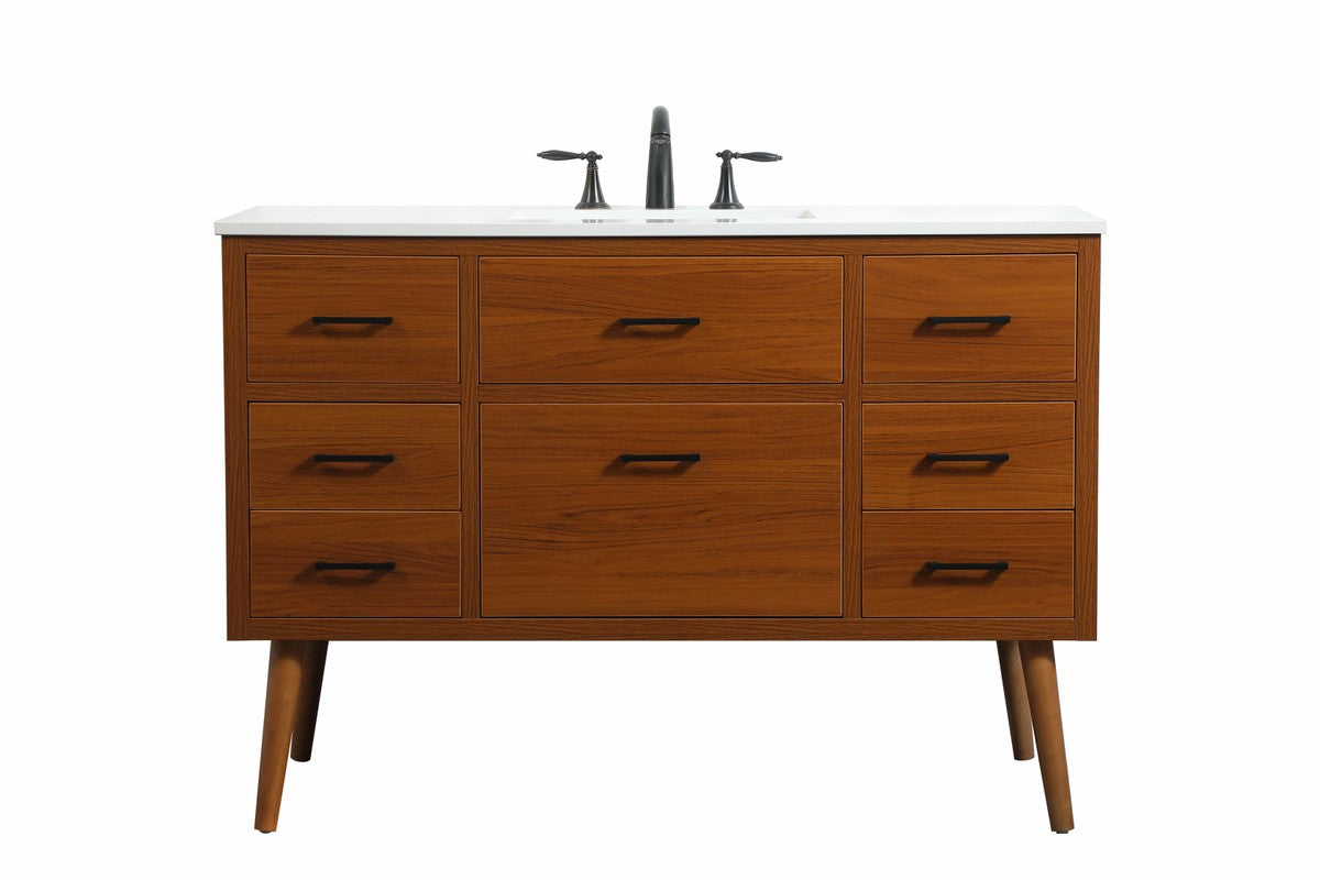 Elegant Lighting - VF41048MTK - Single Bathroom Vanity - Boise - Teak ...