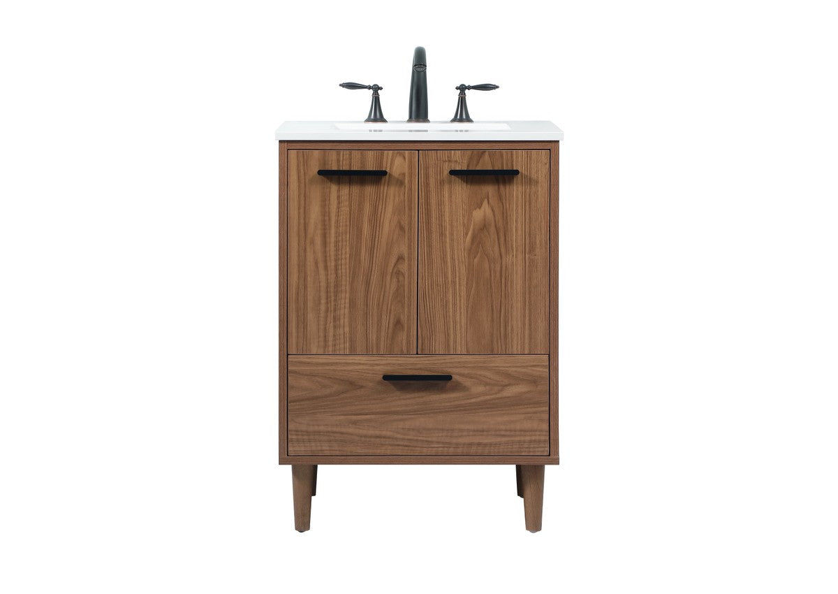 Elegant Lighting - VF47024WB - Single Bathroom Vanity - Baldwin - walnut brown