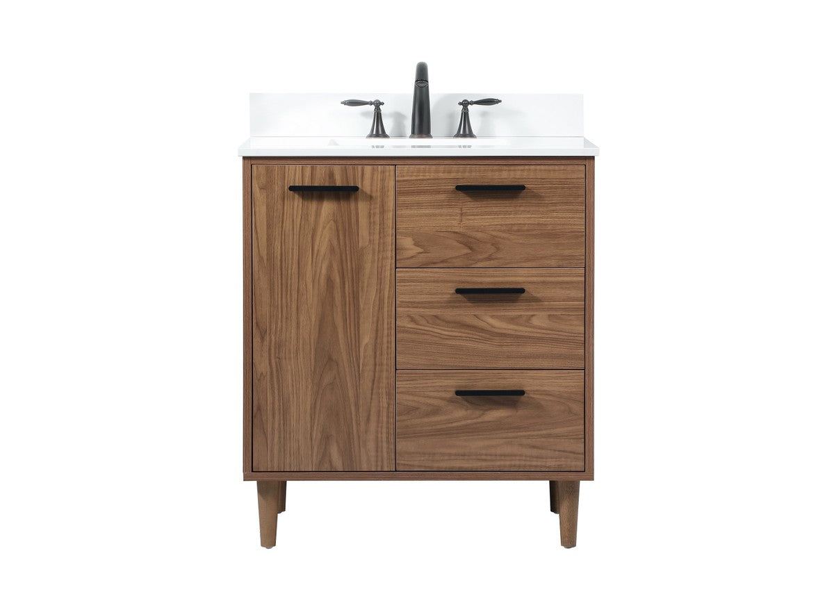 Elegant Lighting - VF47030WB-BS - Single Bathroom Vanity - Baldwin - Walnut Brown