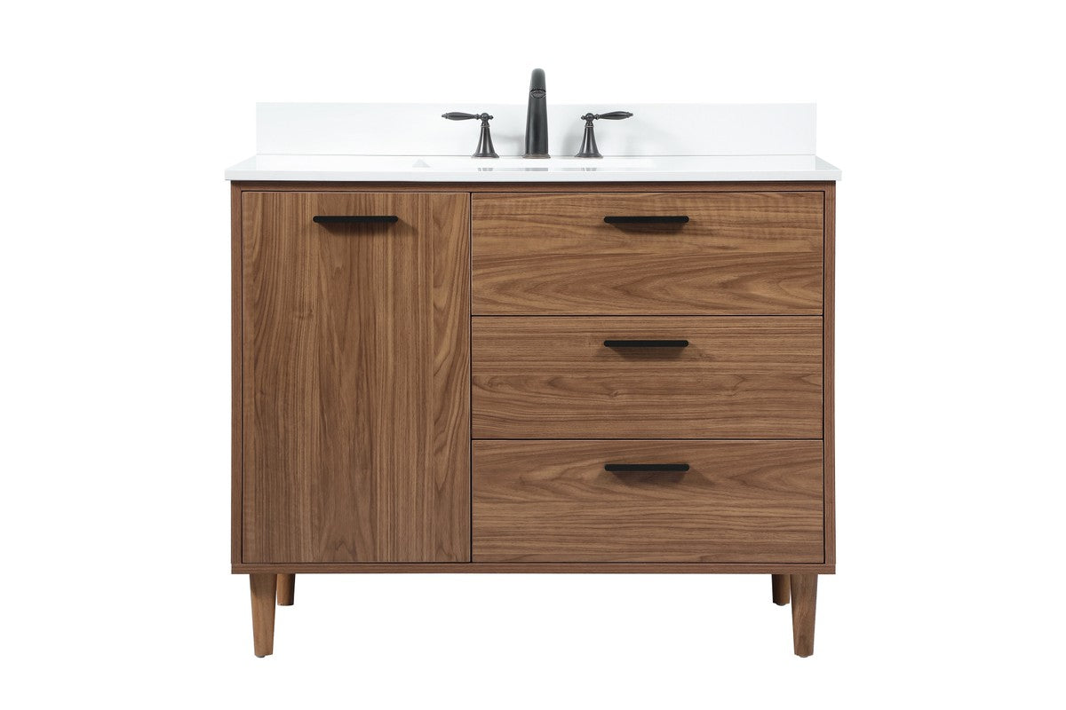 Elegant Lighting - VF47042WB-BS - Single Bathroom Vanity - Baldwin ...