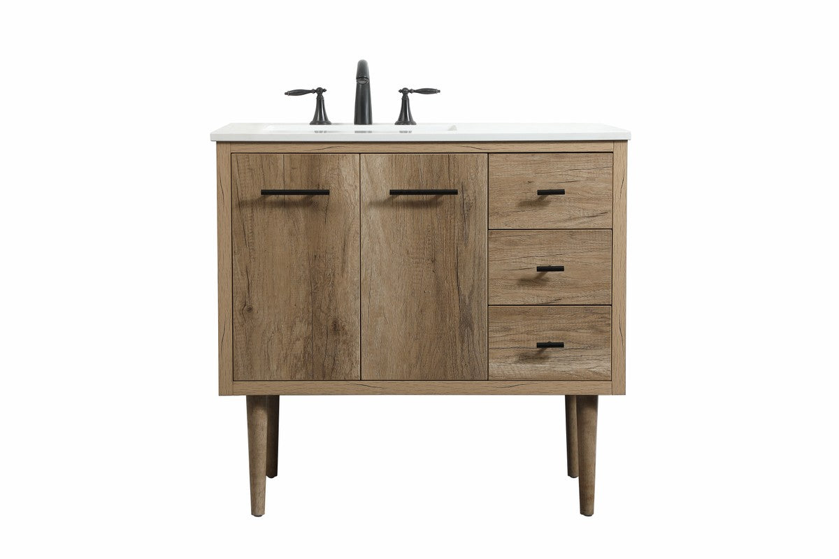 Elegant Lighting - VF48036NT - Single Bathroom Vanity - Cyrus - Natural oak