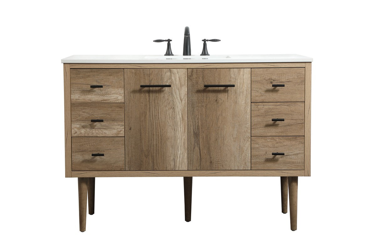 Elegant Lighting - VF48048NT - Single Bathroom Vanity - Cyrus - Natural oak