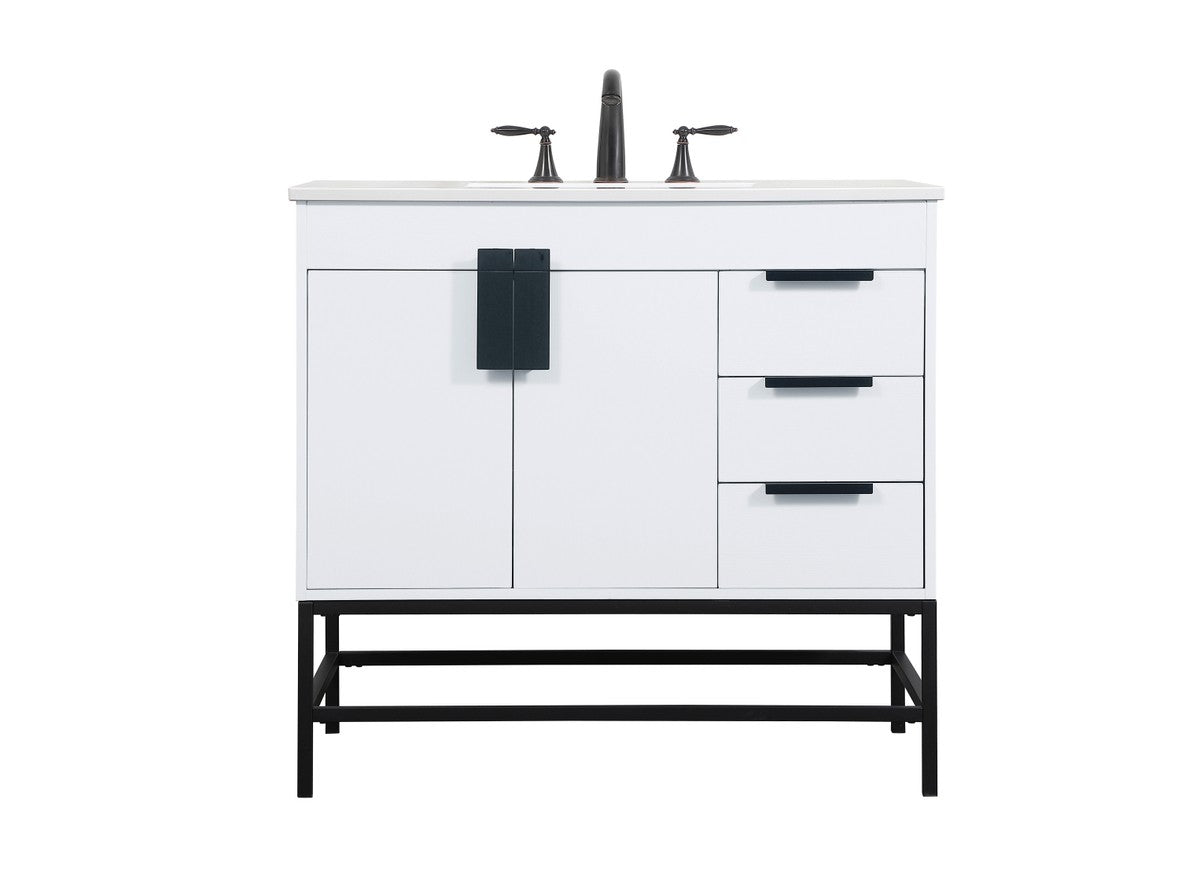 Elegant Lighting - VF48836MWH - Single Bathroom Vanity - Eugene - white