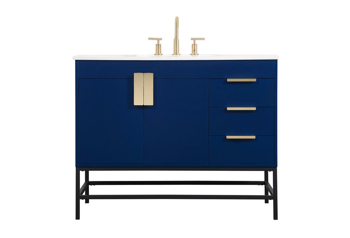 Elegant Lighting - VF48842MBL - Single Bathroom Vanity - Eugene - Blue ...