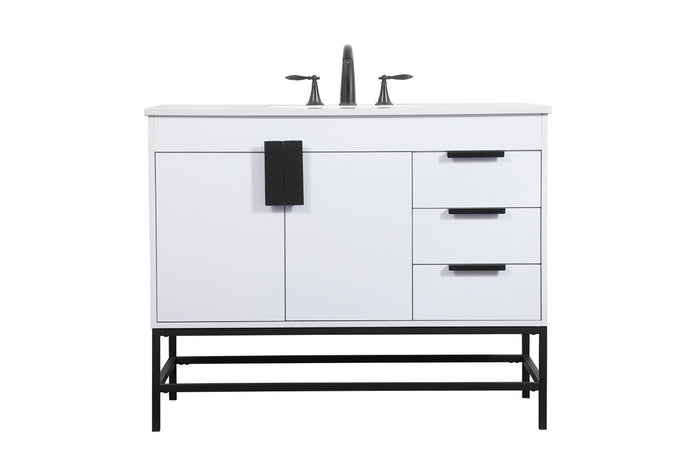 Elegant Lighting - VF48842MWH - Single Bathroom Vanity - Eugene - white