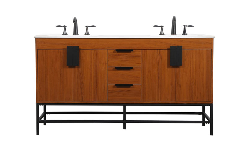 Elegant Lighting - VF48860DMTK - Double Bathroom Vanity - Eugene - Teak