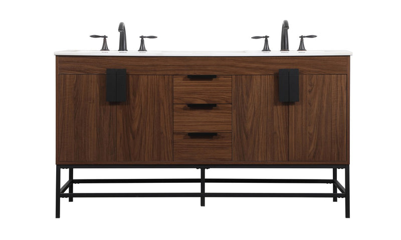 Elegant Lighting - VF48860DMWT - Double Bathroom Vanity - Eugene - Walnut