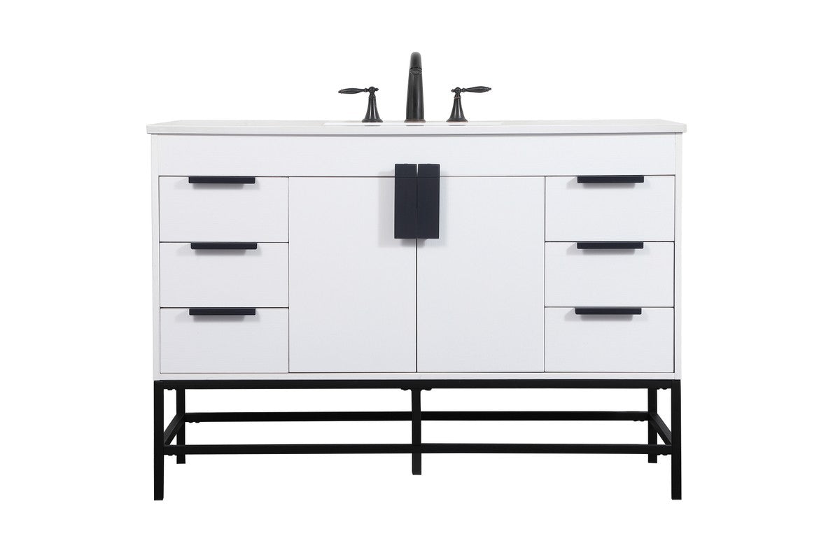 Elegant Lighting - VF488W48MWH - Single Bathroom Vanity - Eugene - white