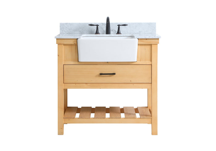 Elegant Lighting Single Bathroom Vanity from the Clement collection in Natural Wood finish