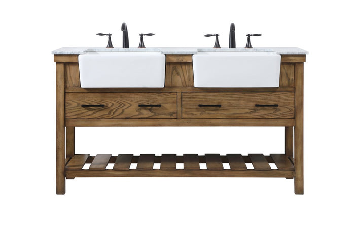 Elegant Lighting Double Bathroom Vanity from the Clement collection in Driftwood finish