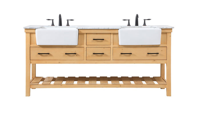 Elegant Lighting Double Bathroom Vanity from the Clement collection in Natural Wood finish