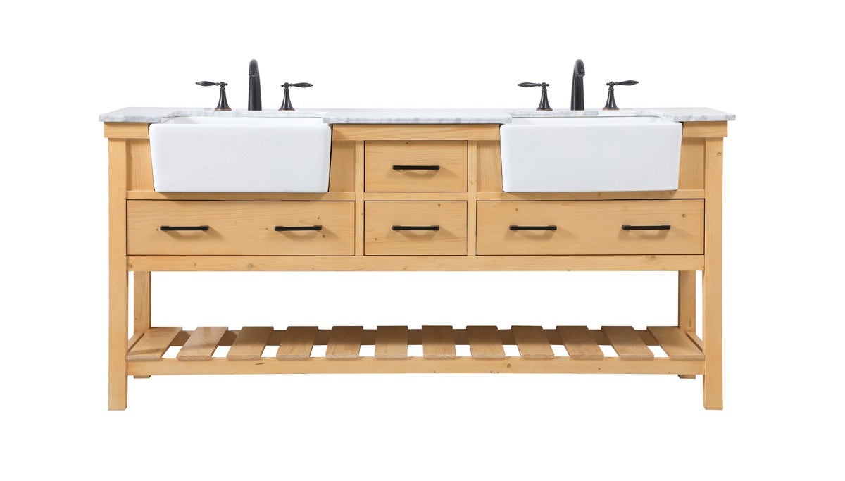 Elegant Lighting - VF60172DNW - Double Bathroom Vanity - Clement - natural wood