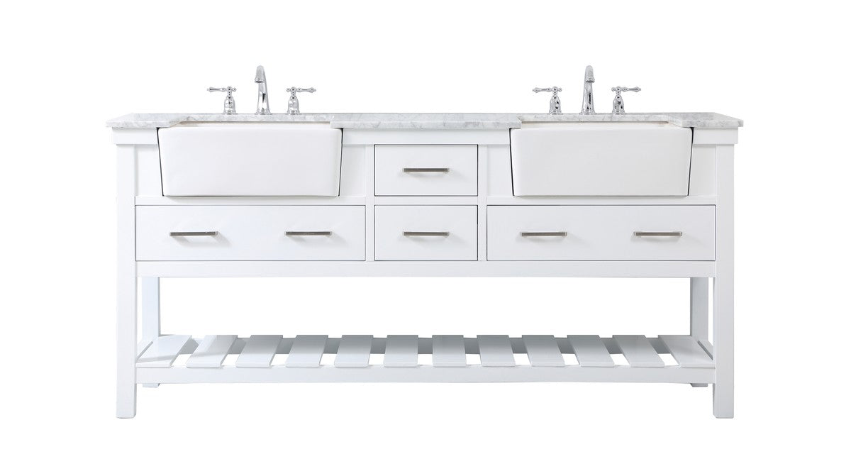Elegant Lighting - VF60172DWH - Double Bathroom Vanity - Clement - white