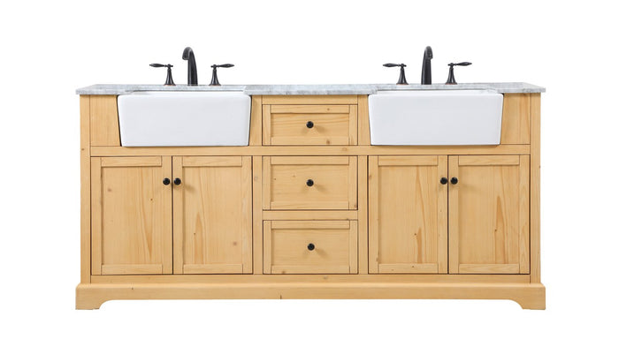 Elegant Lighting Double Bathroom Vanity from the Franklin collection in Natural Wood finish