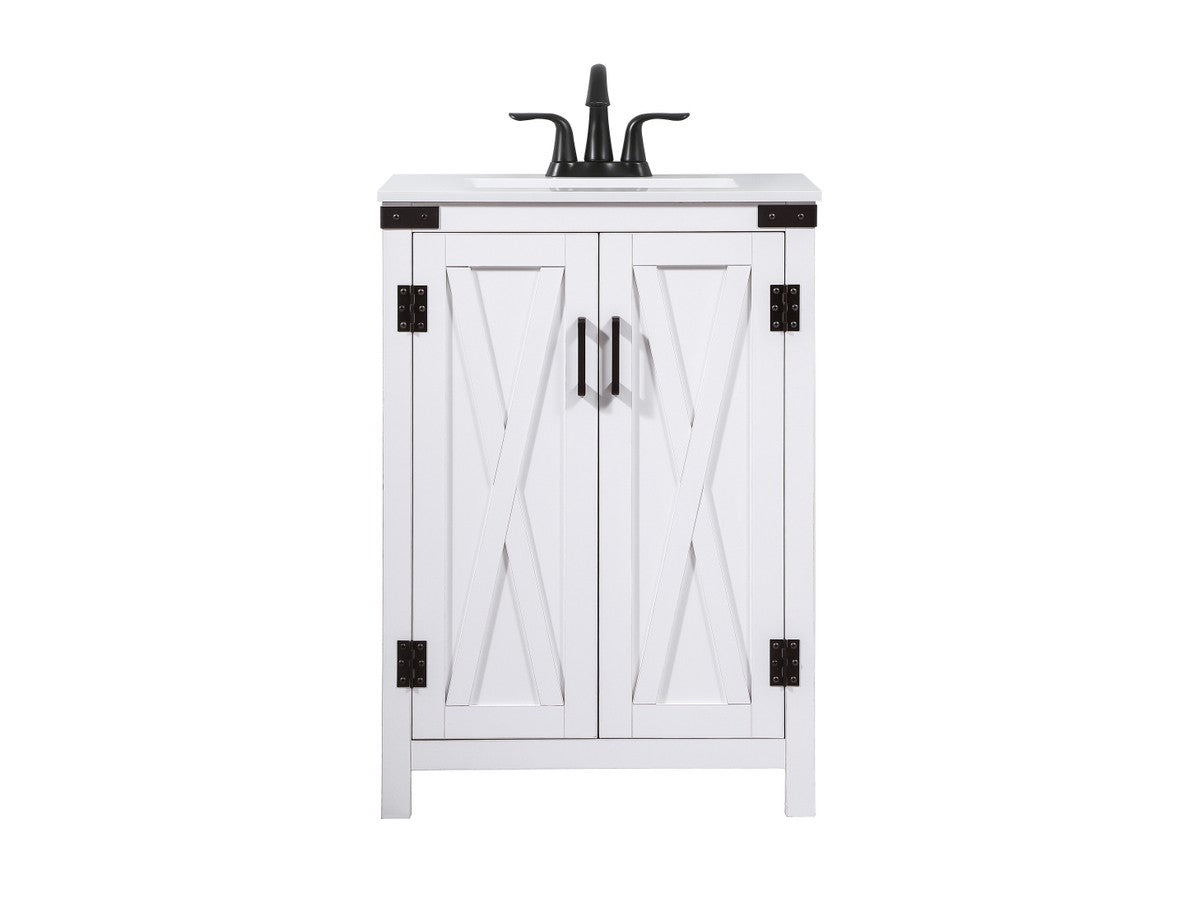Elegant Lighting - VF90224WH - Single Bathroom Vanity - Grant - white