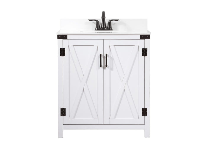 Elegant Lighting - VF90230WH-BS - Single Bathroom Vanity - Grant - white