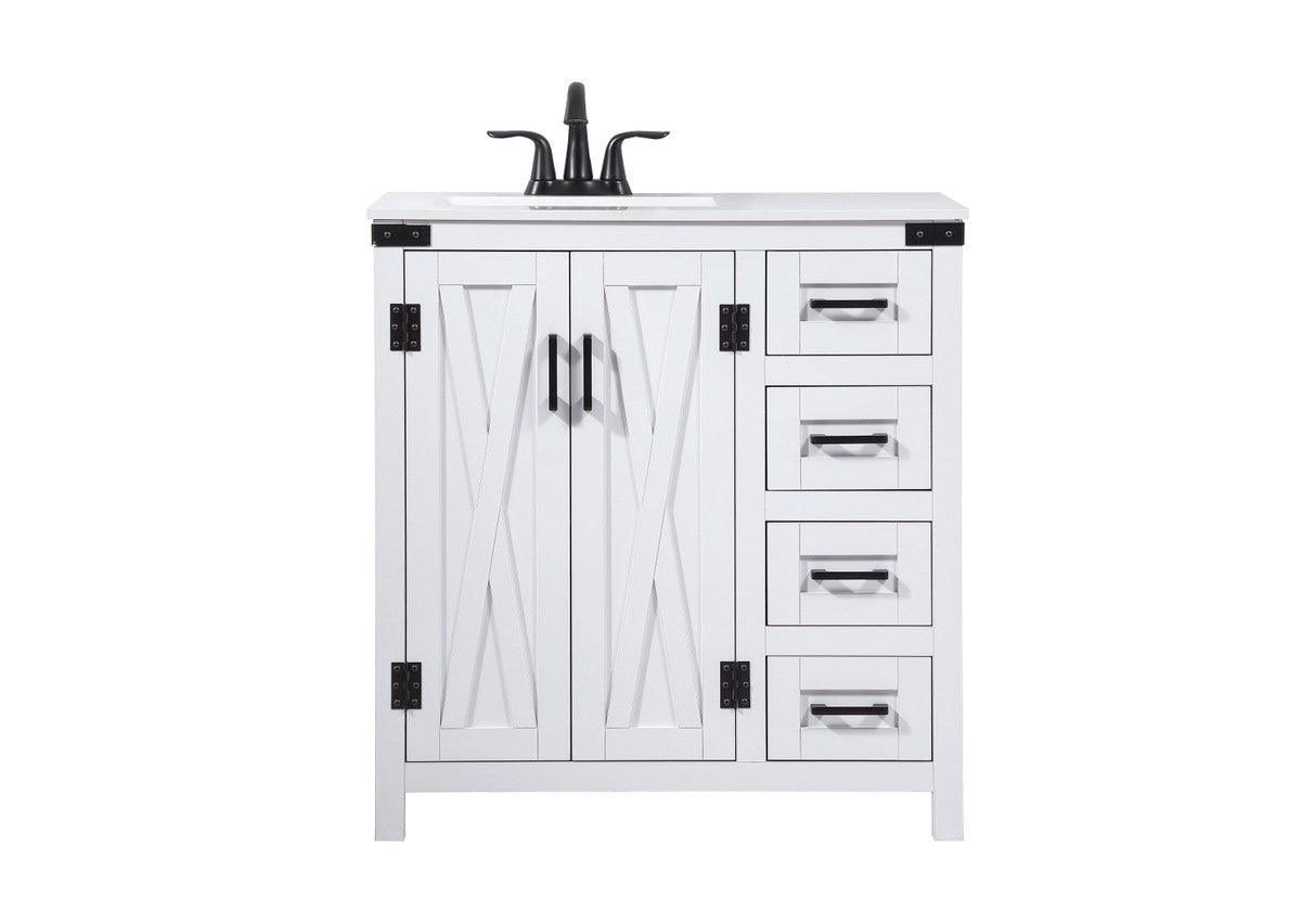 Elegant Lighting - VF90232WH - Single Bathroom Vanity - Grant - white ...