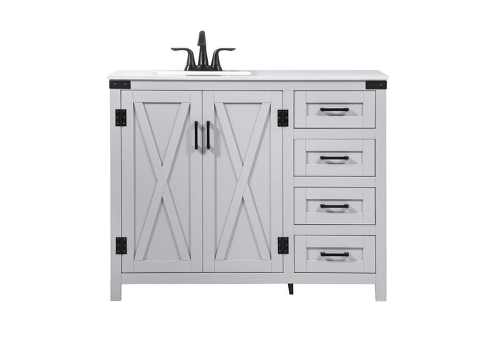 Elegant Lighting Single Bathroom Vanity from the Grant collection in Grey finish