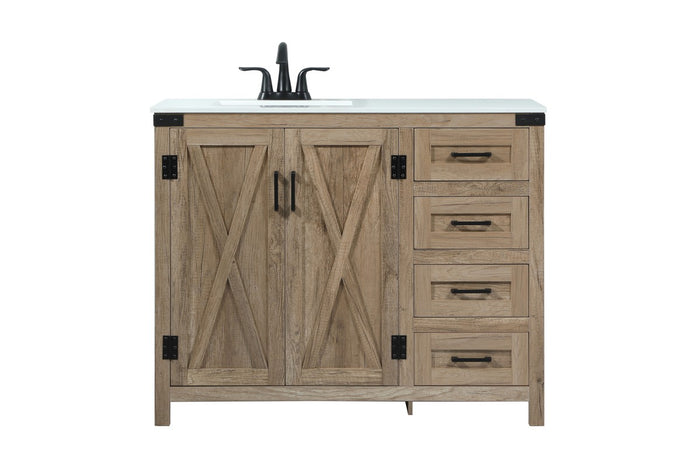 Elegant Lighting Single Bathroom Vanity from the Grant collection in Natural Oak finish