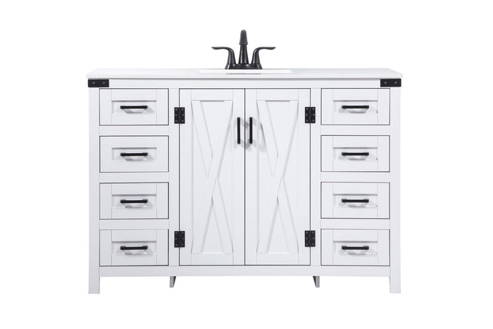 Elegant Lighting Single Bathroom Vanity from the Grant collection in White finish